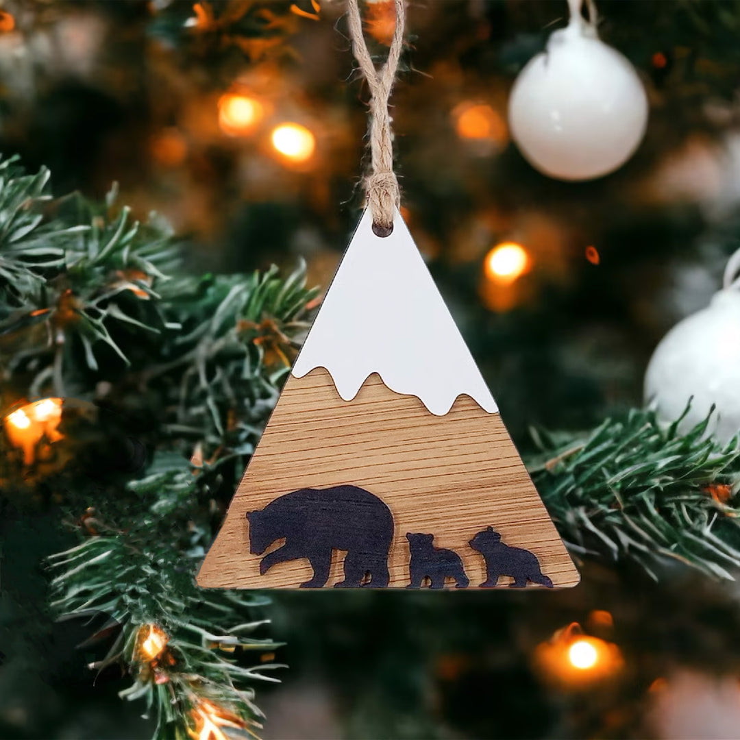 Mountain Ornament with Bears