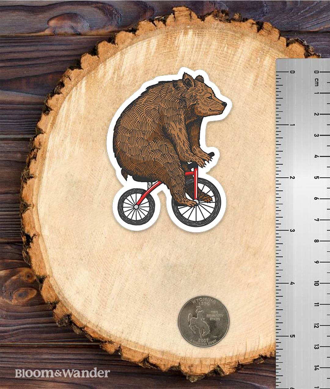 Bear Sticker - Riding a Bicycle