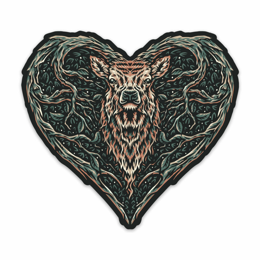 Deer Heart Tree Roots Sticker