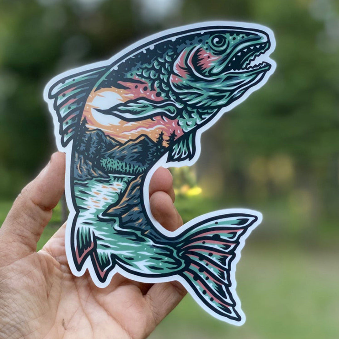 Rainbow Trout Stream View Sticker